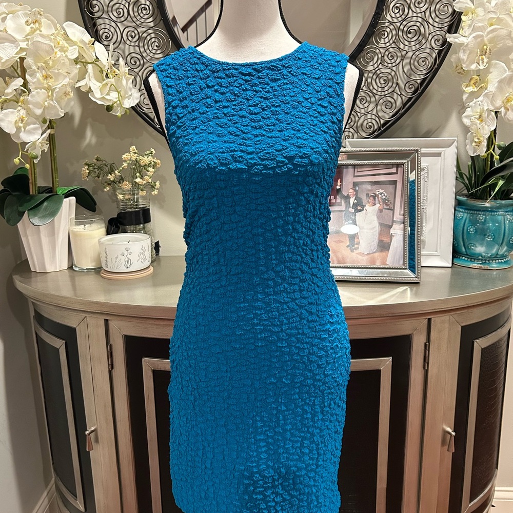 Anthropologie Textured Sleeveless Mini Dress in Teal NWT